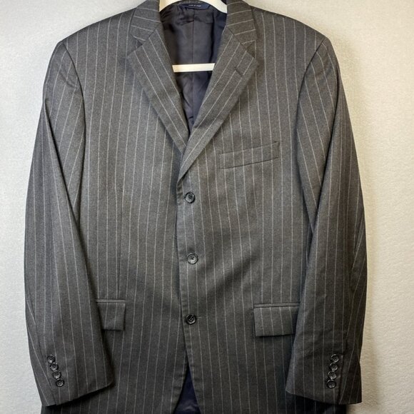 Brooks Brothers 1818‎ Regent Ethomas Jacket 41R Gray Striped 3 Button Italy Wool